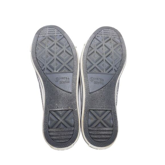 Converse All Star Silver Glittery Flats, Size 7 - Picture 2 of 10